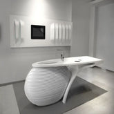 Trueliving Modern White Office Table Living Room H 14 x W 33 x D 33